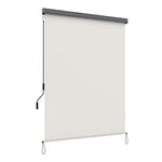 SONGMICS 2.5 x 1.4 m (H x L), Store Vertical, Brise-Vue rétractable, Paravent d’extérieur, Pare-Soleil, pour Balcon, Patio, terrasse et Jardin, avec boîtier, Protection de Vie privée, Beige GSA165BE