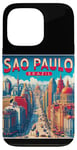 Coque pour iPhone 13 Pro Sao Paulo Souvenirs Brésil Voyage Vintage Retro City Skyline