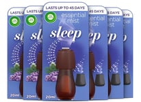 Air Wick Essential Mist Refills, Sleep, Pack 6 x 20ml, Natural Essential Oils, Last up to 270 days, Air freshener