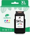 541XL Cartouches d'encre Remanufacturées pour Canon Cartouche 540 541 XL Pixma MG3650 MG4250 MG3600 MG3550 MG3250 MG2250 MX475 MX470 MX535 MX375 MX435 TS5150 TS5151 Couleur(Q448)