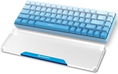 Repose-poignet pour Compact 68 Keys Clavier, Wrist Rest, Premier Acrylique Transparent, Pieds en Caoutchouc Antidérapant, Ergonomique Keyboard Palm Rest pour Office/Gaming/Laptop - Bleu