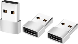 Adaptateur Usb C Femelle Vers Usb Mâle, Lot De 3 Adaptateur Câble Chargeur Type C Vers Usb A Compatible Avec Iphone, Airpods 3, Galaxy Note S22, Ipad Pro, Gris