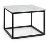 Volos T50 Table basse intérieur & extérieur 50x40x50 cm plateau marbre - Noir / Blanc