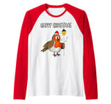 Christmas Robin Carol Singing Singers Bird Watching Funny Raglan Baseball Tee