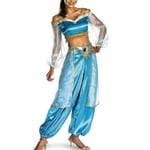 Kvinnors Halloween Aladdin Jasmine Princess Fancy Dress Carnival Cosplay Kostym Blue Green S Blue Green XL