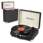 RP116BK Briefcase Record Player and Vinyl LP Case - Bluetooth, Built-in Speakers