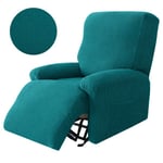 Stickade vilstolssofföverdrag Lazy Boy Elastisk soffa Protector Relax Cover Lounge Hem Husdjur Anti-Scratch 1/2/3/4 sits grid-Peacock 2 Seater