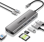 USB C Multiport 8 en 1 Adaptateur USB C vers HDMI 4K, 3 USB 3.0, PD 100W, SD/TF, USB C Data, pour Macbook Air Pro M1,Switch,iPad, Windows, SteamDeck,PC, Téléphone Mobile,etc