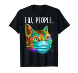 Cat Ew People Funny Colorful Cat Pop Art Wearing A Face Mask T-Shirt