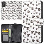 Samsung Galaxy A52/A52s 5G - Plånboksfodral/Skal Paw Pattern multifärg