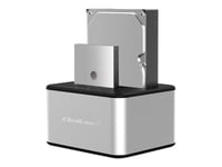 Qoltec - Hdd / Ssd Dockningsstation - Fack: 2 - 2,5 Tum/3,5 Tum Delad - Sata 6Gb/S - Usb 3.0 - Silver