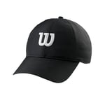 Casquette de tennis Wilson, Légère, Toile de maille en polyester 100%, Taille unique, Noir/Blanc, WRA777102