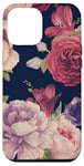 Coque pour iPhone 12 Pro Max Roses vintage en violet, rouge et rose