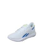 Reebok Men's FLEXAGON Force 4 Training Shoes, Footwear White/Kinetic Blue/Digital Lime, 8.5 UK