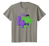 Youth Marvel Hulk Cute Hulk 4th Birthday I'm 4 T-Shirt