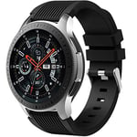 Dirrelo Strap Compatible with Samsung Galaxy Watch 3 45mm/Galaxy Watch 46mm/Huawei GT 2 46mm, 22mm Soft Silicone Sport Wrist Bands Replacement for Samsung Gear S3 Frontier for Men Women, Black