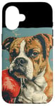 Coque pour iPhone 16 Boxer de sport amusant pour les amateurs de boxe et les chiens