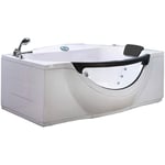 Eliteshopping - Baignoire Balnèo blanc 180 x 96 cm avec verre frontal 9 jets – Jasmine