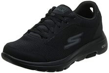 Skechers Go Walk 5-Demitasse, Basket Homme, Noir (Garniture synthétique en textile), 42 EU