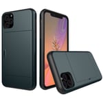 iPhone 11 - Hybrid Skal med kortfack - Mörk Blå DarkBlue Mörk Blå