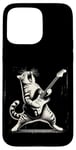 Coque pour iPhone 15 Pro Max Guitare chat à bascule jouant hilarant Kitty Cat Guitarist