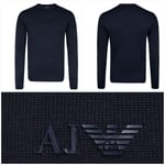 Armani Jeans Men's Crew Knit Navy Jumper Size EU XXL 42 - 43" Chest 06W26 35