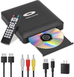 Mini Lecteur Dvd Hd Avec Hdmi,1080P Région Free Lecteur Dvd Pour Smart Tv,Câble De Sortie Hdmi/Rca Inclus,Faible Bruit,Pal/Ntsc Intégré,Lecteur Cd Pour La Maison