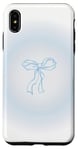 Coque pour iPhone XS Max Bleu clair Aura Soft Girl Ruban Bow Coquette Esthétique