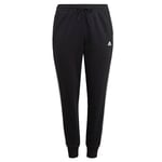 adidas Femme Essentials 3-Stripes French Terry Cuffed Pants (Plus Size), Black/White, XXL Plus