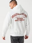 Jack & Jones Roxbury Back Logo Overhead Hoodie, Grey, Size 2Xl, Men