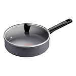 Tefal Sauteuse 24 cm + couvercle verre, Induction, Revêtement antiadhésif, Fonction Thermo-Signal, Fabriqué en France, Natural On G2803202