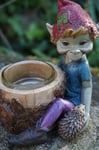 97286  2 BOUGEOIRS   FIGURINE  TROLLS  LUTIN PIXIE  ELFES   PIXIES FARFADET FEE