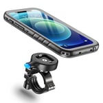 Cozycase Support pour iPhone 12/12 Pro Velo Moto Etanche - 【Anti Vibration- Rotatif】 Metal Suport Telephone Vélo Route/VTT/Scooter/Trotinette/Guidon/Bicyclette avec Écran Tactile Pluie Bike Holder