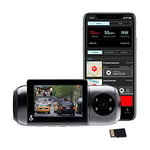 Cobra Smart Dashcam Caméra de Voiture avec caméra intérieure (SC 201) - résolution Full HD 1080P, WiFi & GPS intégrés, Carte SD 16 Go, écran 2", alertes communes, rapports d'accident, Urgence MayDay