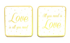 Coaster Set Valentines Day Engagement Wedding Gifts Love Cork Back Tableware 