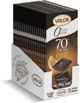 Valor Sugar Free Dark Chocolate Bar - Dark Diabetic Chocolate with Orange - Smooth Suger free made with 70% Cacao Sweetened with Stevia Gluten Free Vegan, by Master Chocolatiers, Box 17 100g Bars