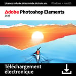 Adobe Photoshop Elements 2025 - Windows/Mac - 2 appareils - Abonnement 3 ans