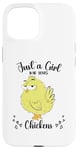 iPhone 15 Just a Girl Who Loves Chickens Yellow Lover Women Girls Case