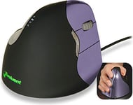 EVOLUENT 500791 Vertical Mouse4 Small Right Right Hand Mouse USB - (Mi, Black