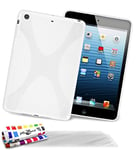 Coque Souple Ultra-Slim APPLE IPAD MINI [Le X Premium] [Blanc] de MUZZANO + 3 Films de protection écran "UltraClear" + STYLET et CHIFFON MUZZANO® OFFERTS - La Protection Antichoc ULTIME, ELEGANTE ET DURABLE pour votre APPLE IPAD MINI