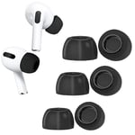 Memory Foam for Airpods Pro with Hole for Noise Reduction, Durable 3 Pairs Soft Ear Tips for AirPods Pro Suitable for the Charging (S/M/L, Black).