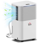 HOMCOM 12L/Day Portable Quiet Dehumidifier for Home, Electric Air De-Humidifier