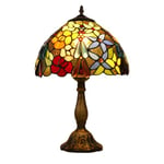 FUMAT Lampe Tiffany, 12 Pouces Vintage Fleur Vitrail Style Table Lampe, Lampe de Chevet, Lampe de Lecture, Lampe de Table, Pour Chambre Salon, Ampoule E27 Fournie