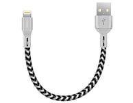 iSOUL Câble de charge Lightning pour iPhone, cordon USB tressé court de 15 cm pour iPhone 13/12/11/Pro/XS/Max/XR/X/10/8/7/6s Plus, iPad Air/Pro/Mini, iPod [synchronisation et charge ultra rapides]