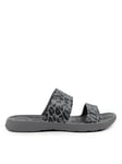 TOTES Ladies Solbounce Double Strap Sandal - Print, Grey, Size 6, Women