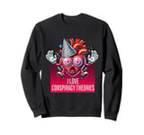 I Love Conspiracy Theories Tin Foil Hat Heart Sweatshirt