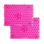 QAVILFLY Walking Toe Plate Massage Pad, Exercise Mats, Bathroom Mat Yoga Mat Anti-Slip Mat Outdoor Game, Gym Mats for Relieve Stress, Anxiety and Depression, Multiple Health Benefits, 2pcs (Pink)