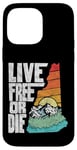 Coque pour iPhone 14 Pro Max Live Free or Die Retro New Hampshire Nature Graphic