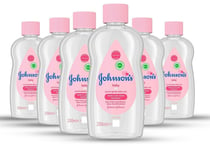 Johnson's Baby Oil 200ml Hypoallergenic Moisture Bath Massage. Pack of 6 Bottles