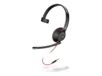 Poly Blackwire 5210 - Blackwire 5200 series - micro-casque - sur-oreille - filaire - jack 3,5mm - noir - Certifié pour Microsoft Teams, Certifié pour Skype for Business, certifié Cisco Jabber...